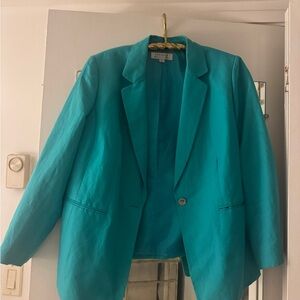 Tahari Teal Blazer Jacket